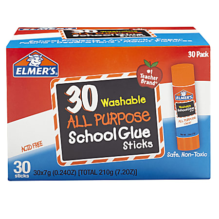 Elmers All Purpose School Glue Sticks 0.77 Oz Pack Of 30 Sticks - Office  Depot