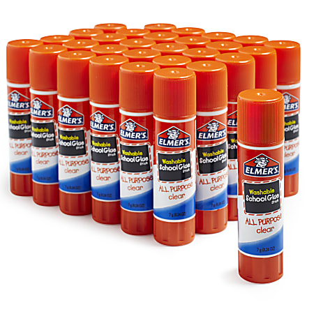 Elmers Glue Stick Classroom Pack All Purpose Clear Box Of 30