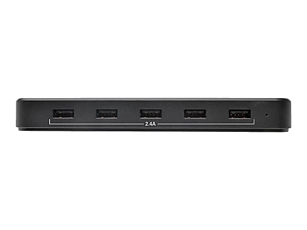 Tripp Lite 5-Port USB Fast Charging Station Hub with Built-In Device Storage, 12V 4A (48W) USB Charger Output - Power adapter - 48 Watt - 4 A - 5 output connectors (5 x 4 pin USB Type A) - black
