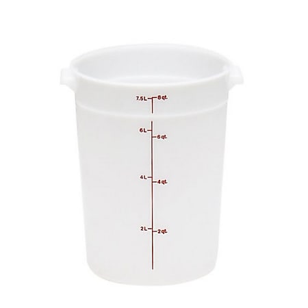 Cambro Food Storage Container, 8 Qt, White