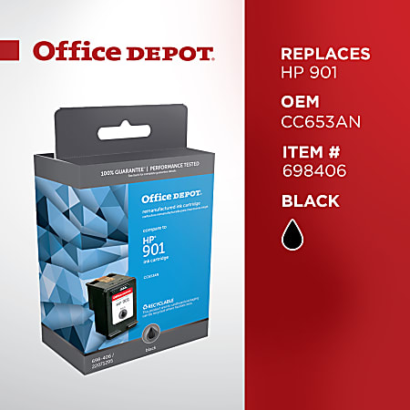Remanufactured Black Ink, Replacement for 901 (CC653AN), 200 Page-Yield, Ships in 1-3 Business Days