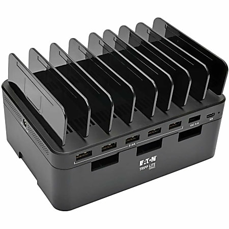 Eaton Tripp Lite Series 7-Port USB Charging Station Hub w/ Quick Charge 3.0, USB-C Port, Device Storage, 5V 4A (60W) USB Charge Output