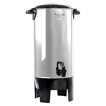 MegaChef 50-Cup Stainless Steel Urn-Style Coffee Maker, Silver