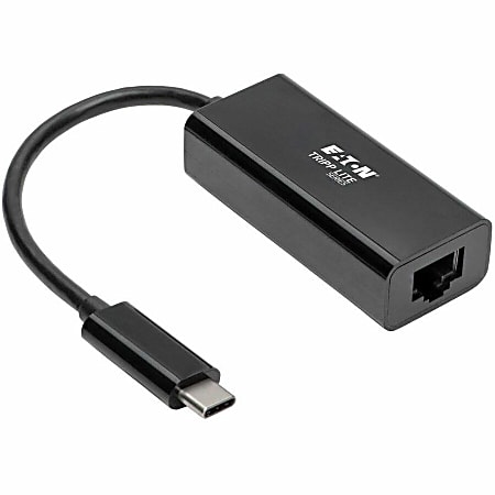 Tripp Lite USB C to Gigabit Ethernet Adapter USB Type C to Gbe 10/100/1000 - Network adapter - USB-C 3.1 - Gigabit Ethernet - black