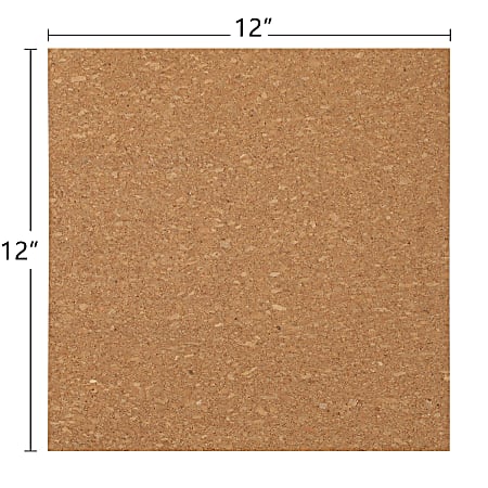 Office Depot® Brand Cork Wall Tiles, 12" x 12", Pack Of 4 Tiles