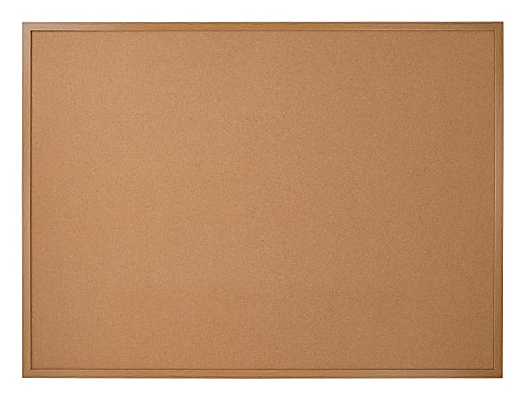 Office Depot Brand Cork Bulletin Board 36 x 48 Wood Frame With Light Oak  Finish - Office Depot