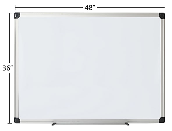 Office Depot Brand Non Magnetic Melamine Dry Erase Whiteboard 36 x 48  Aluminum Frame With Silver Finish - Office Depot