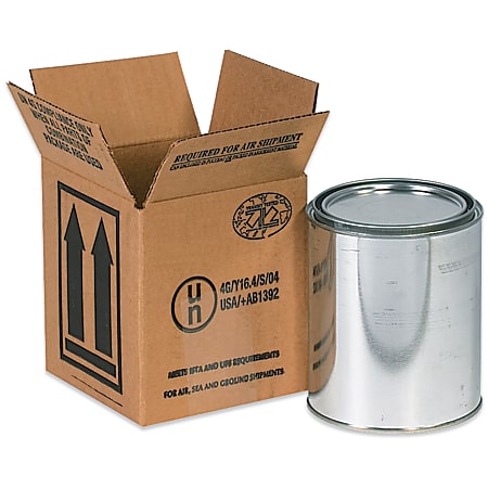 Partners Brand Hazardous Materials Corrugated Cartons, 1 Quart,