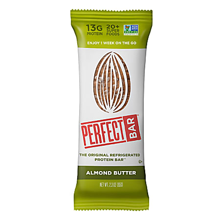 Perfect Bar Protein Bars, Almond Butter, 2.3 Oz, Pack Of 16 Bars