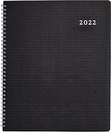 Brownline® DuraFlex Weekly Planner, 8-1/2" x 11", Black, January To December 2022, CB950V.BLK