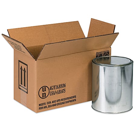 Partners Brand Brand Hazardous Materials Corrugated Cartons, 2 1-Gallon, 14 1/8" x 6 7/8" x 7 7/8", Pack Of 20