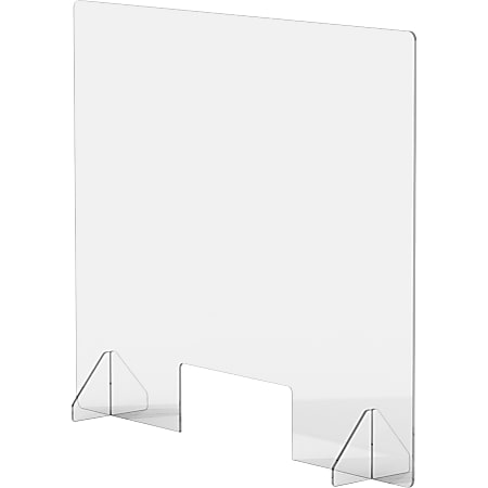 Lorell® 36" x 30" Social Distancing Barrier With Cutout, Clear