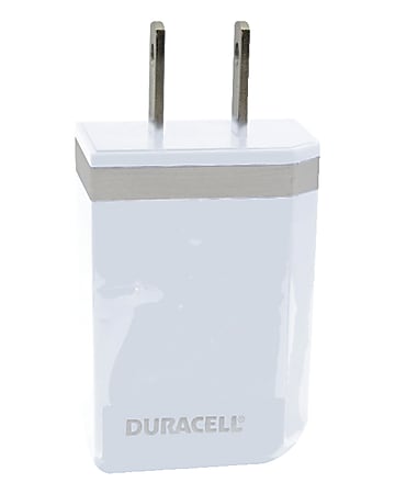 Duracell® USB 100-240 Volt AC Wall Charger, White