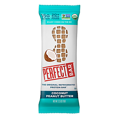 Perfect Bar Protein Bars, Coconut Peanut Butter, 2.3 Oz, Pack Of 16 Bars