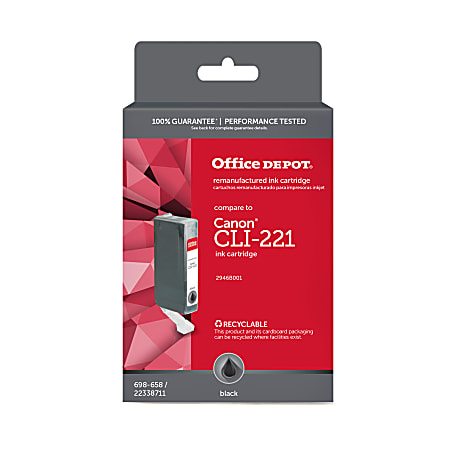 Office Depot® Brand Remanufactured Black Ink Cartridge Replacement For Canon® CLI-221BK, ODCLI221B