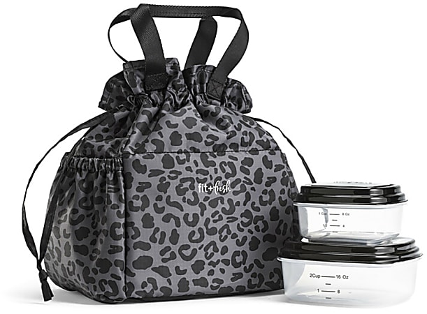 Fit & Fresh Cromwell Fashion Lunch Bag, 9”H x 6-1/2’W x 9-1/2”D, Black