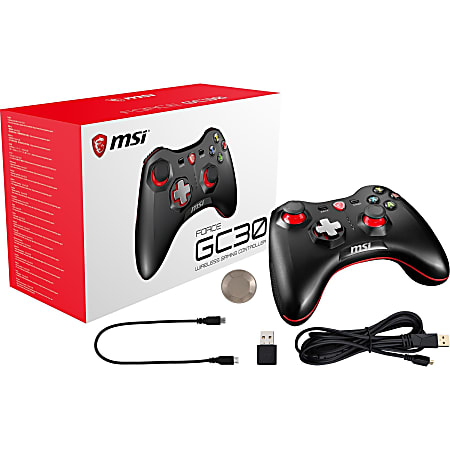 MSI Force GC30 Gaming Controller - Wireless, Cable - USB - PC, Smartphone, Android, PlayStation 3 - 6.56 ft Cable - Black