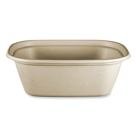 World Centric® Fiber Containers, 3-1/8”H x 8-3/4”W x 6-1/2”D, Natural Paper, Pack Of 400 Containers