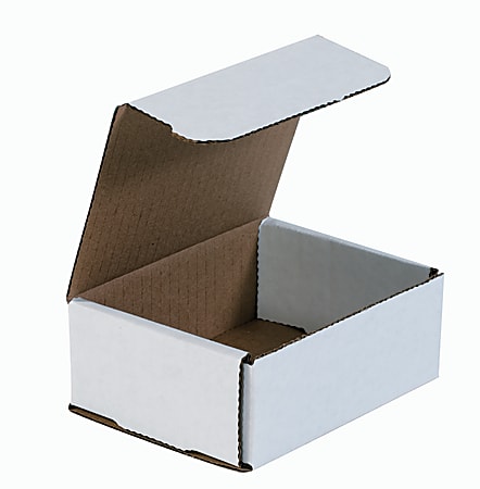 Partners Brand White Corrugated Mailers, 5" x 4" x 2", Pack Of 50