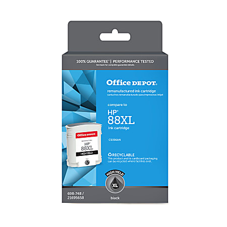 Office Depot® Brand Remanufactured High-Yield Black Ink Cartridge Replacement For HP 88XL, OD88BXL
