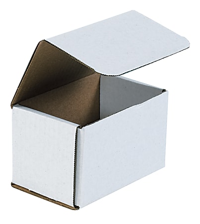 Office Depot® Brand White Corrugated Mailers, 5 1/2" x 3 1/2" x 3 1/2", Pack Of 50