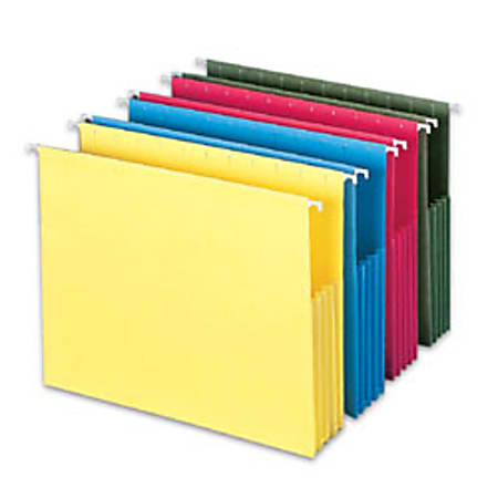 Office Depot® Brand Color Expanding Hanging Pockets, Letter Size, Assorted Colors, Pack Of 4