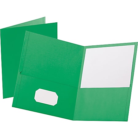 Oxford™ Twin-Pocket Portfolios, 8 1/2" x 11", Green, Pack Of 25