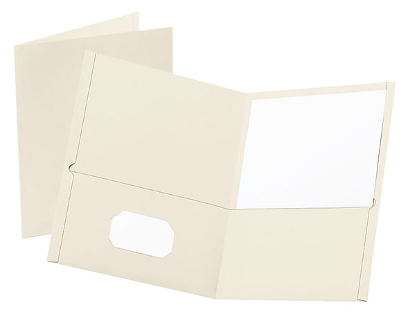 Oxford™ Twin-Pocket Portfolios, 8 1/2" x 11", White,