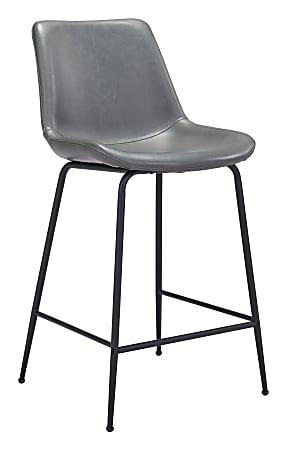 Zuo Modern Byron Counter Chair, Gray/Black