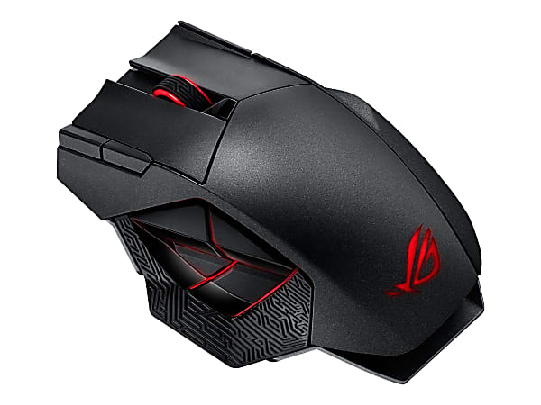 ASUS ROG Spatha - Mouse - right-handed - laser - 12 buttons - wireless, wired - 2.4 GHz - USB wireless receiver - titanium black