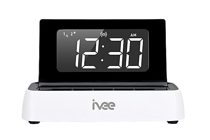 ivee Digital Voice-Activated Alarm Clock, White