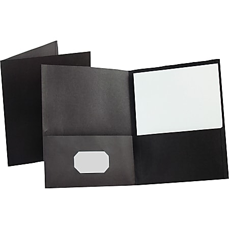 Esselte® Letter-Size Twin-Pocket Report Covers, Black, Box Of