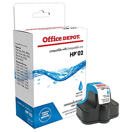 Office Depot® Brand Remanufactured High-Yield Cyan Ink Cartridge Replacement For HP 02, OD71WN
