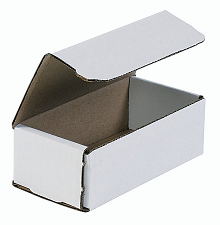 Partners Brand White Corrugated Mailers, 6" x 3" x 2", Pack Of 50