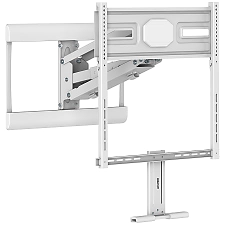 Mount-It! Height-Adjustable Fireplace TV Mount With Spring Arm For Screen Sizes 43" To 70", 7-1/2”H x 19-1/4”W x 29-3/4”D, White