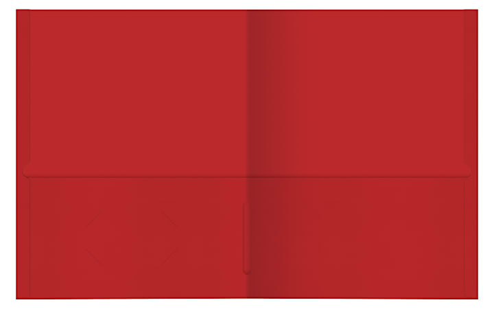  2 Pocket Glossy Laminated RED Paper Folders, Letter