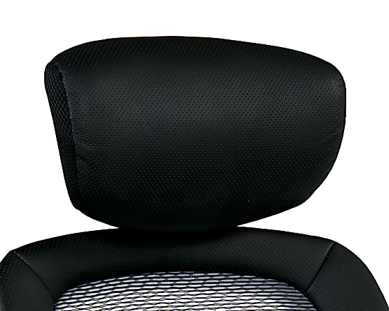 Office Star™ Space Seating Bonded Leather Headrest For 327-E36C61F6 And 327-66C61F6, 8-3/4"H x 15-1/4"W x 7-1/4"D, Black