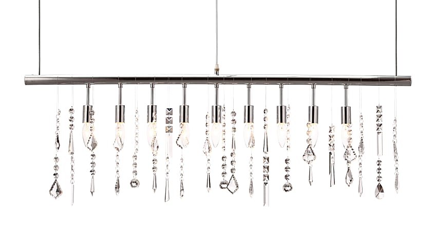 Zuo Modern® Shooting Stars Ceiling Lamp, 47-2/5"W, Crystal/Silver