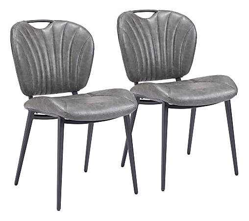 Zuo Modern Terrence Dining Chairs, Vintage Gray, Set Of 2 Chairs