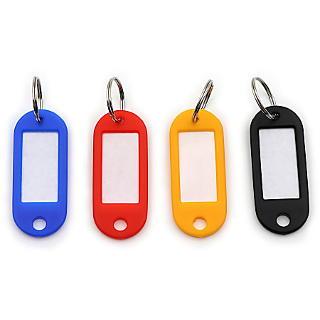 KeySmart Key Tags with labels - 3 Durable, Felixible & Lightweight Plastic  Key Chain Tags with Identification Window and Easy Paper Insert Slot for