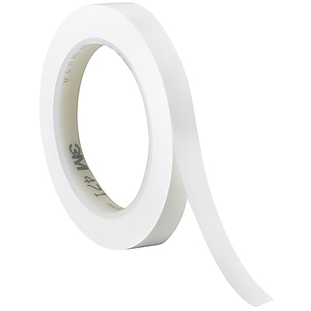 3M™ 471 Vinyl Tape, 3" Core, 0.25" x 36 Yd., White, Case Of 144