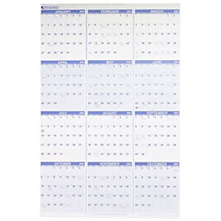 AT-A-GLANCE® 2009 Quarterly Wall Planner, January-December, 24" x 36"