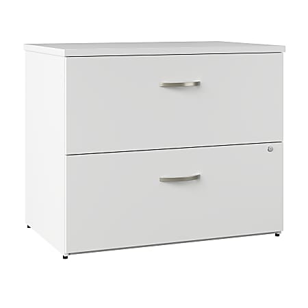 Bush Business Furniture Office In An Hour 35-11/16"W x 35-11/16"D Lateral 2-Drawer File Cabinet, Pure White, Standard Delivery