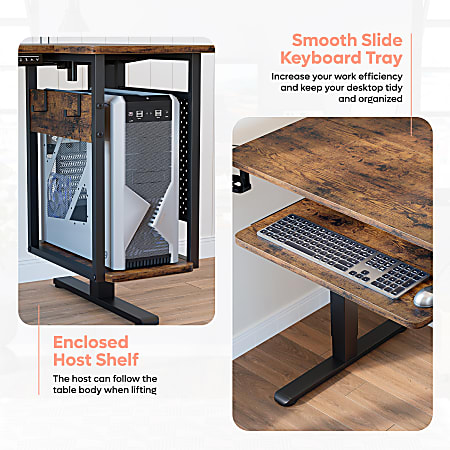Rustic desk online with keyboard tray