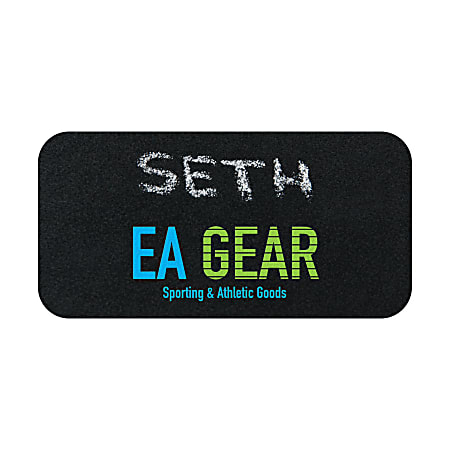 Custom Printed Full Color Reusable Rectangle Plastic Chalkboard Name Badge/Tag, 1-1/2" x 3"