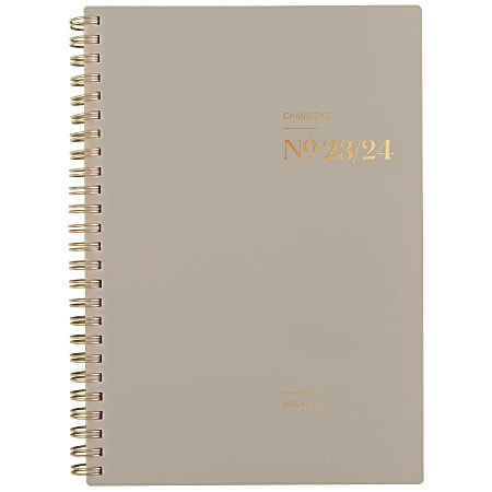 2023-2024 Cambridge® WorkStyle Classic Academic Weekly/Monthly Planner, 5-1/2" x 8-1/2", Taupe, July 2023 To June 2024, 1606-200A-45