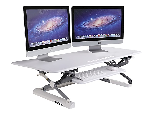 FlexiSpot M3 Sit Stand Desk Riser 19 34 H x 47 W x 23 14 D White Office Depot