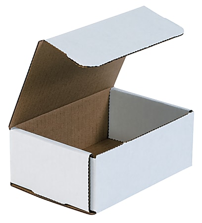 Partners Brand White Corrugated Mailers, 6 1/2" x