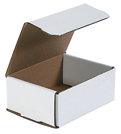 Partners Brand White Corrugated Mailers, 6 1/2" x 4 7/8" x 2 5/8", Pack Of 50