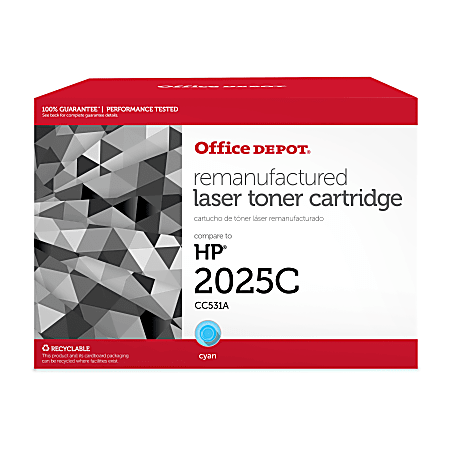 Office Depot® Remanufactured Cyan Toner Cartridge Replacement For HP 304A, CC531A, OD2025C